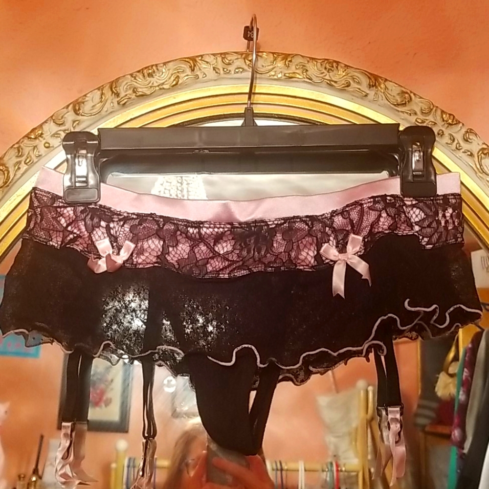 Garter belt thong